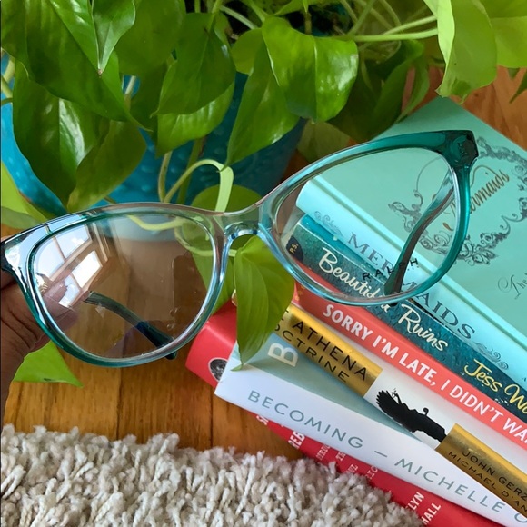 Ralph Lauren Cat-Eye Teal Blue Glasses Frames - Picture 4 of 14